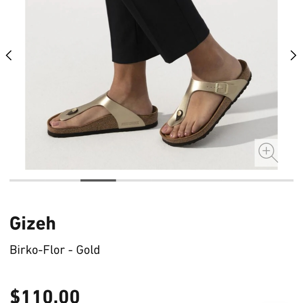 Birkenstock Gizeh Sandals in Shiny Gold